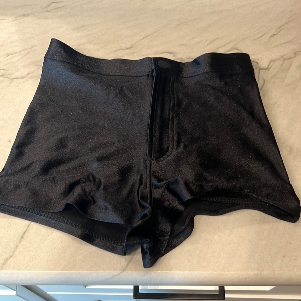 High waisted nylon short shorts